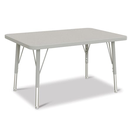 Jonti-Craft Berries Rectangle Activity Table, 24 in. x 36 in., E-height, Freckled Gray/Gray/Gray 6478JCE000